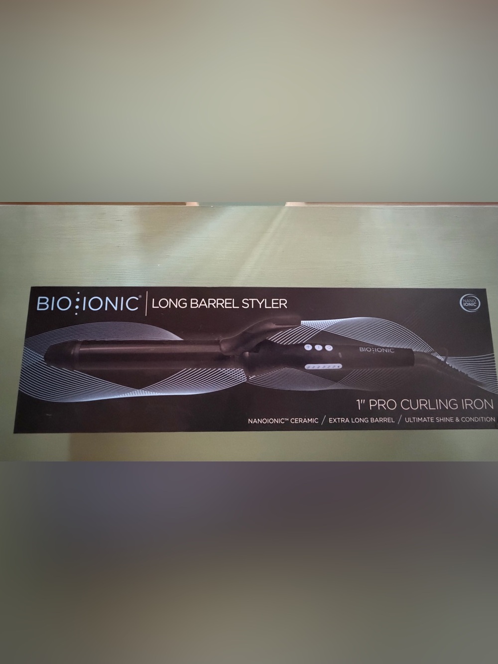 NEW Black Bio Ionic 1 inch Ceramic Long Barrel Styler